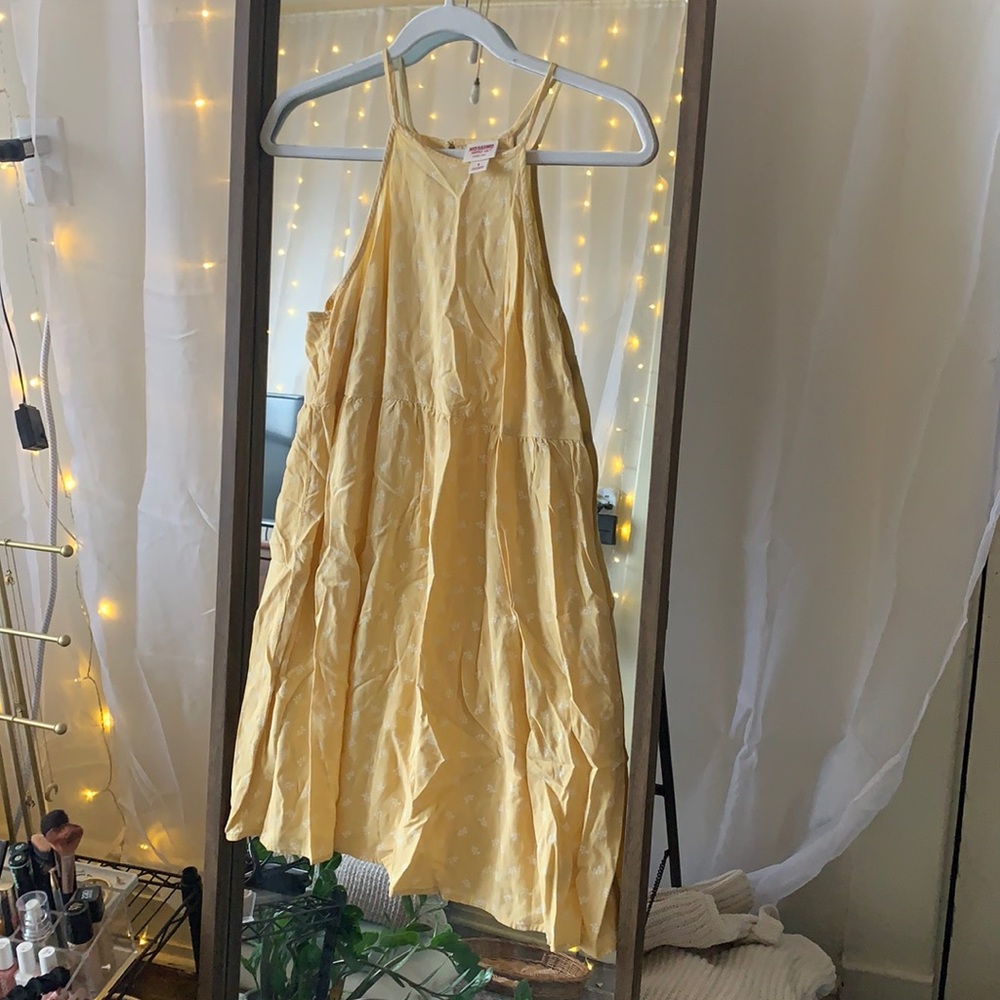 small yellow halter dress